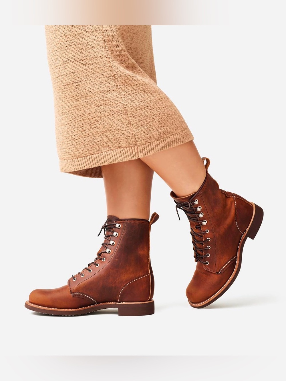 Red Wing Shoes Brown Leather Lace-Up Ankle Boots